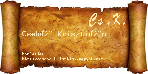Csehó Krisztián névjegykártya